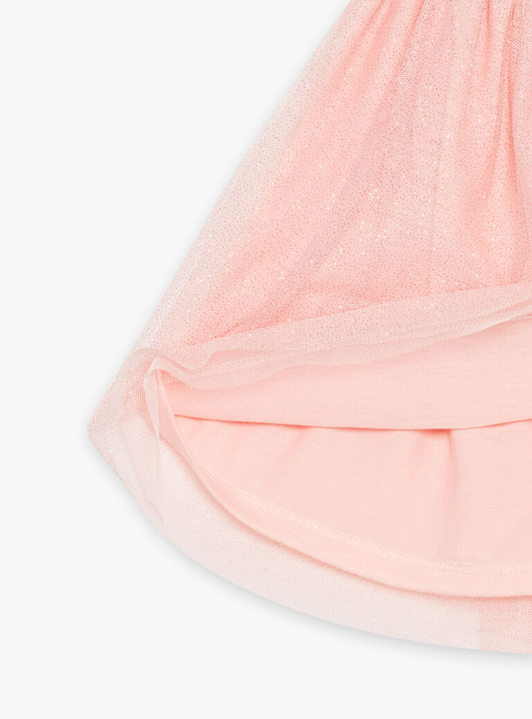 Jupe rose courte à paillettes