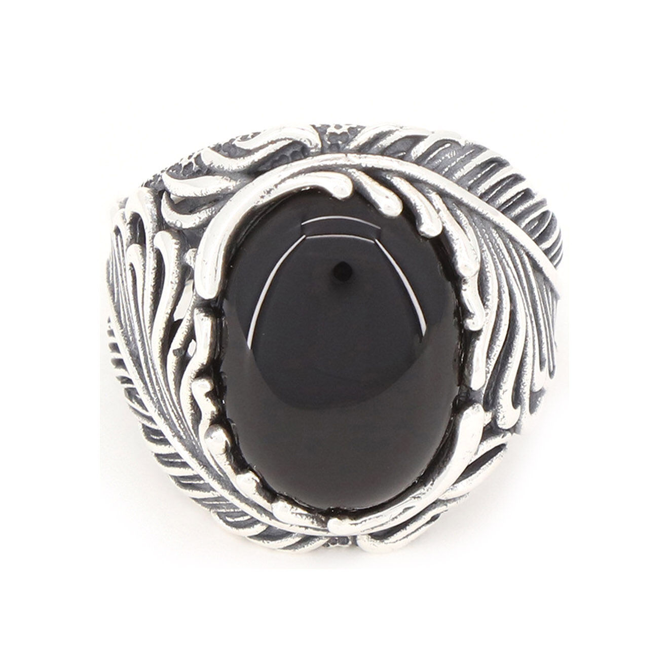Rockstone Bague en Argent noire