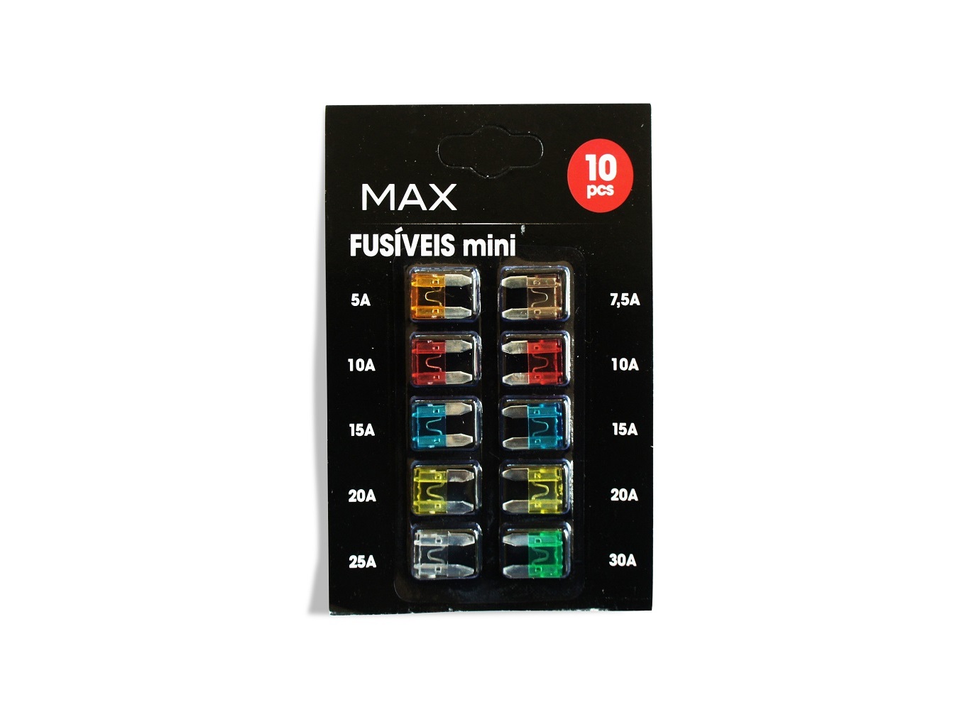 CONJUNTO 10 MINI FUSÍVEIS MAX