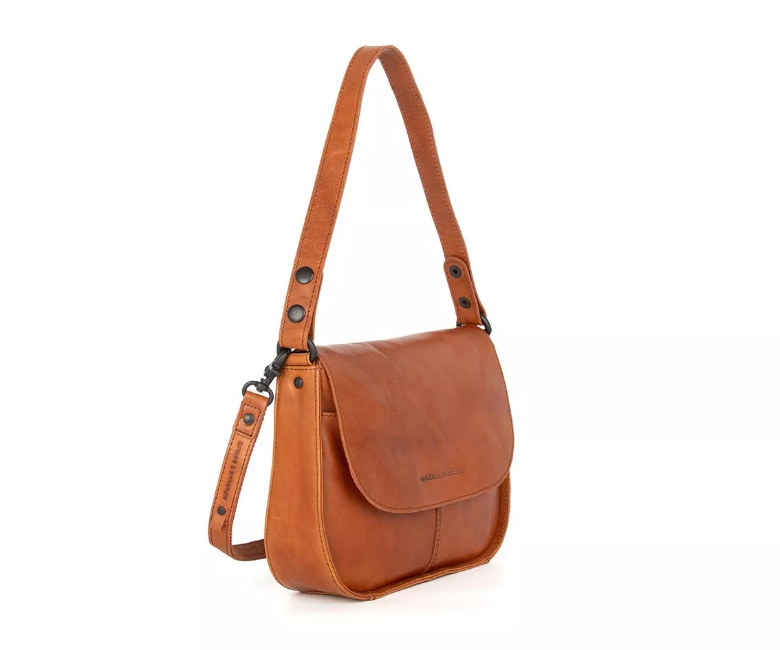 Spikes & Sparrow Yaris Schoudertas Met Klep Brandy
