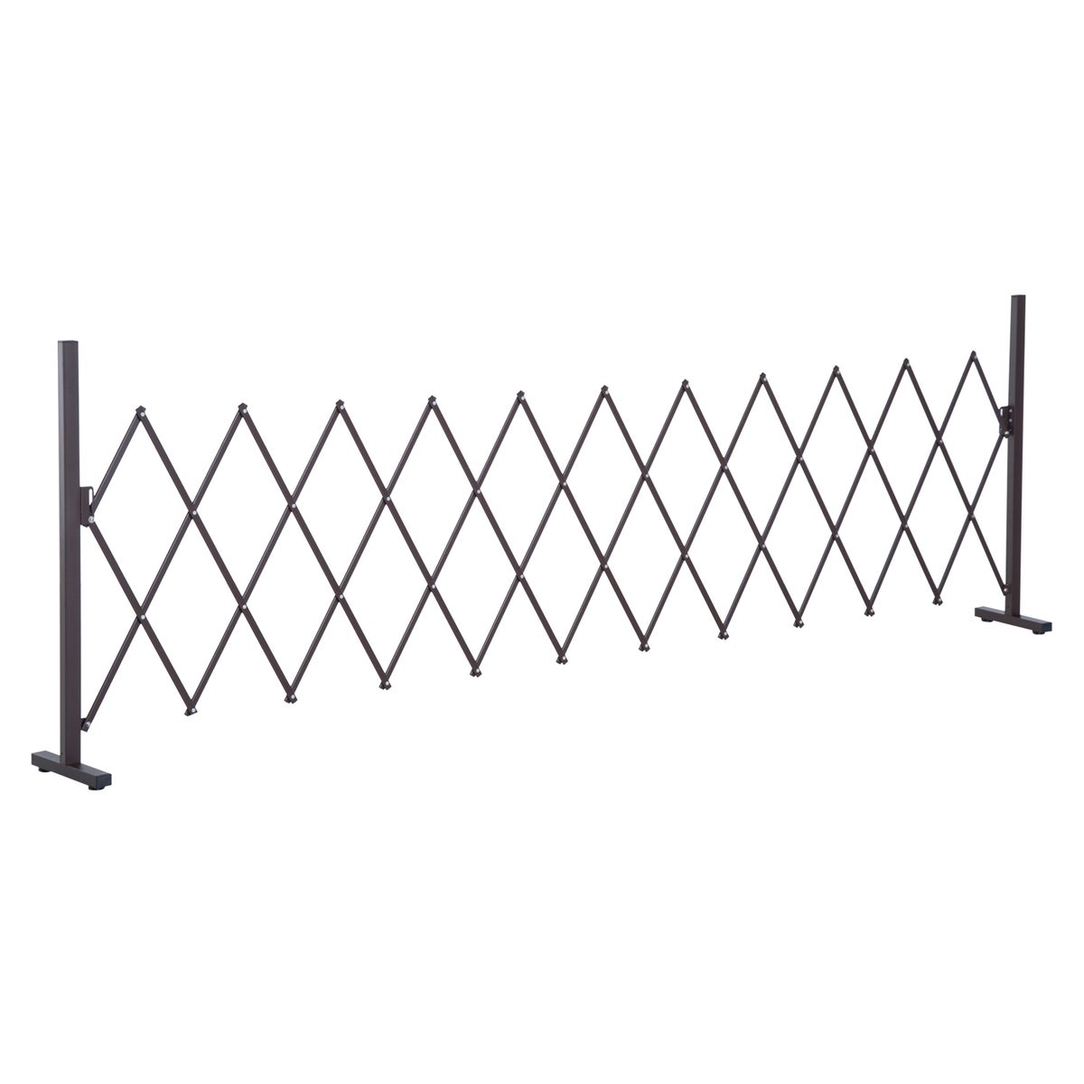 Outsunny schaarpoort, slagboom, uitschuifbaar, 35-300 cm, H103,5 cm, aluminium, bruin