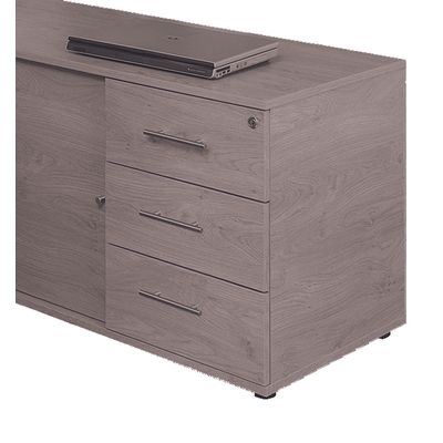 Option 2 tiroirs plats pour console Steely - imitation chêne gris