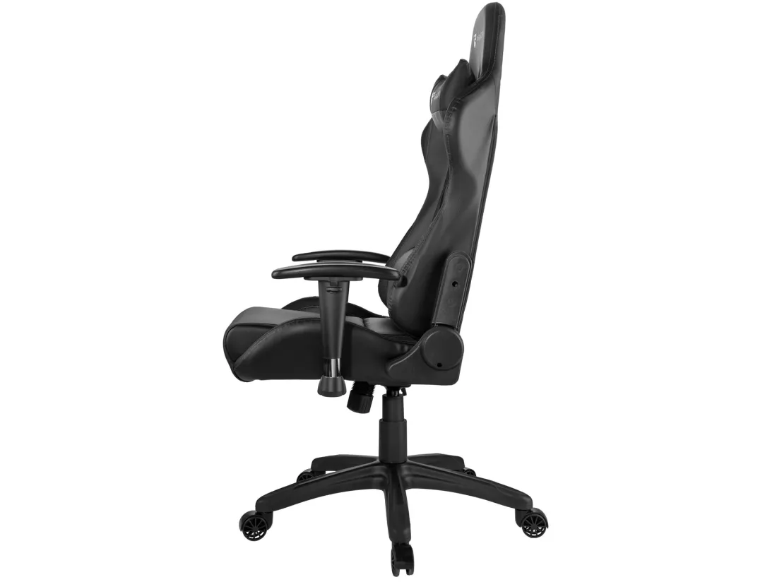 Paracon Rogue Fauteuil de gamer avec oreiller cervical et soutien lombaire, noir.