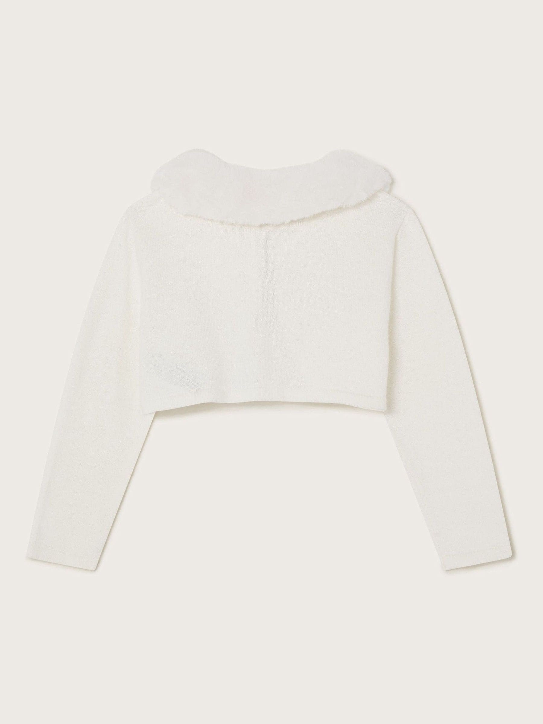 Natuurlijk - Monsoon superzacht babyvestje met wollige kraag