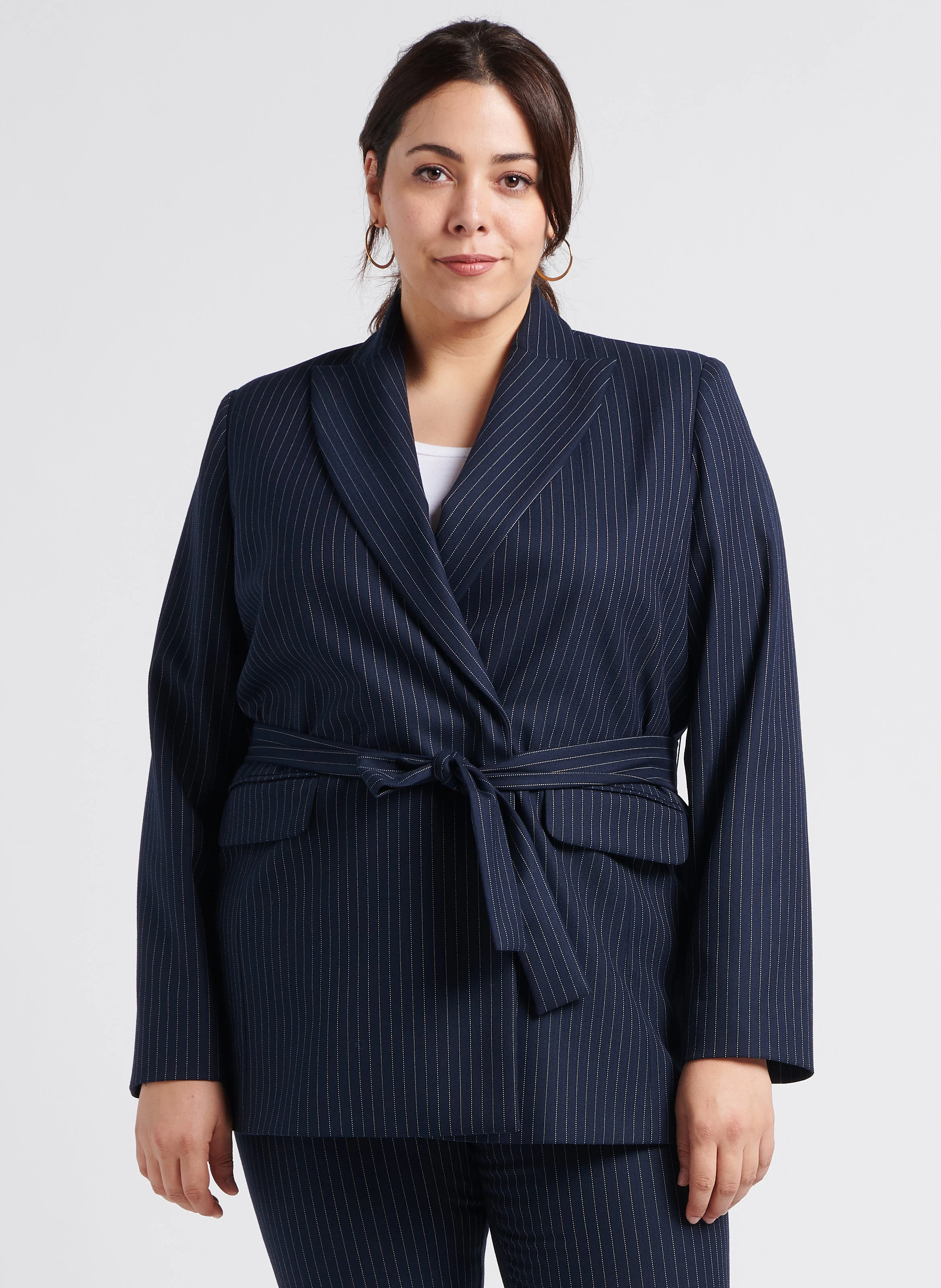 CAMILLA - Veste col tailleur rayée | Bleu