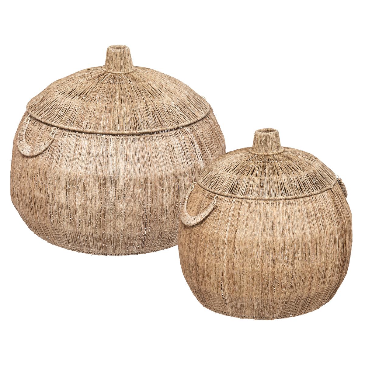 PANIER JUTE BALAYA ROND NATUREL D.44X43CM