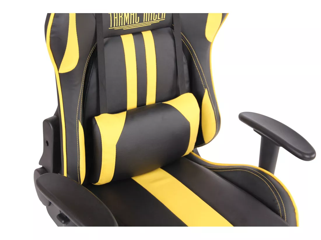 Chaise de bureau - Similicuir & Métal chromé - Noir / Jaune - Limit XM