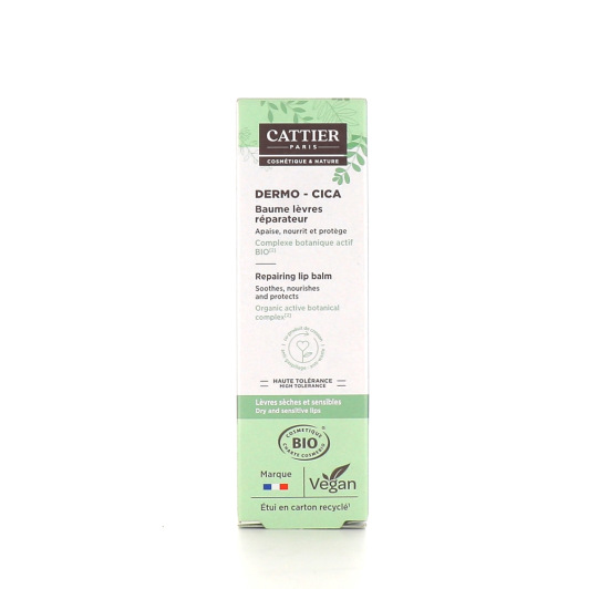 Cattier Dermo Cica baume lèvres réparateur - Soin nourrissant, apaisant