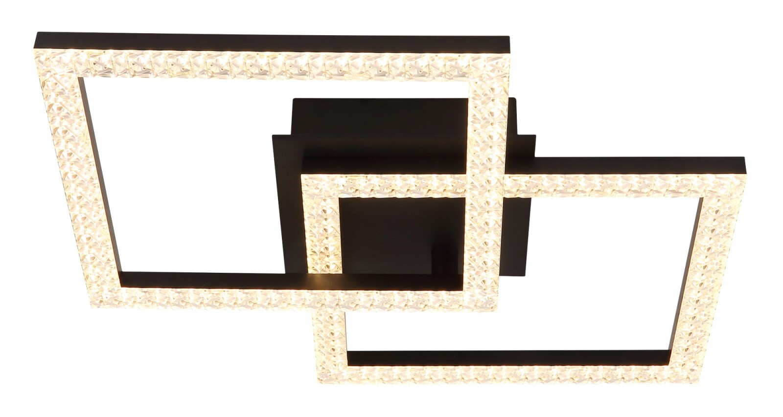 LED-Deckenleuchte - schwarz matt - Kunststoffkristalle
