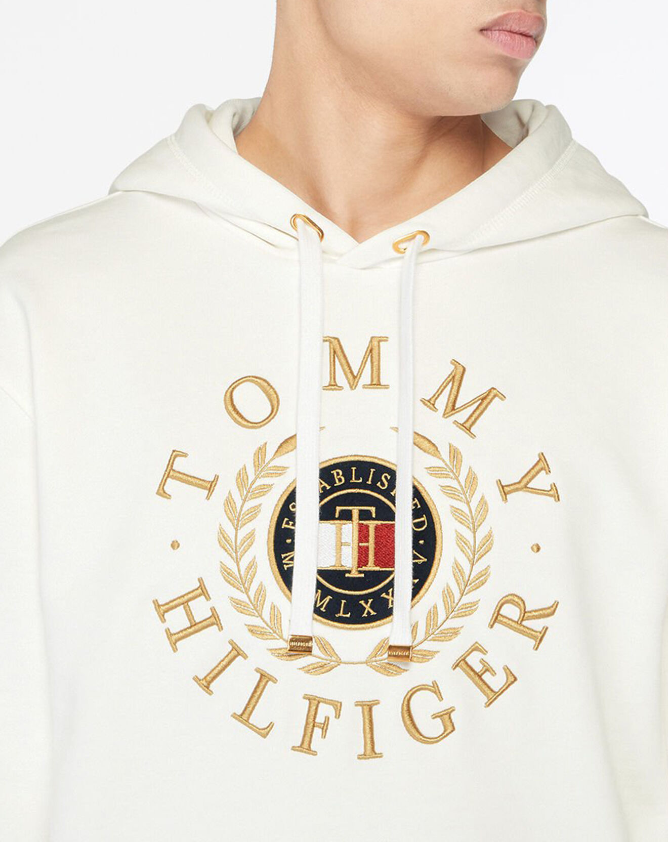 Tommy Hilfiger Sweat à capuche Icon Roundall Graphic blanc