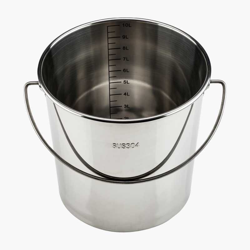 Rustfri bøtte, 10 liter
