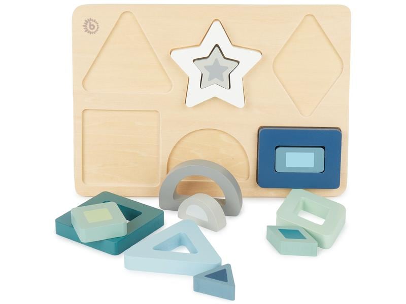 bieco Holzpuzzle Formen Geometrisches Baby Holzpuzzle