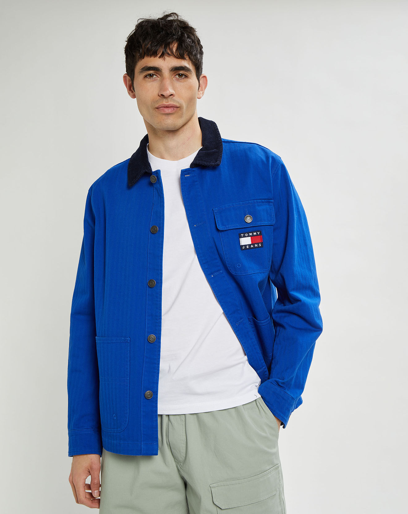 Tommy Jeans Blouson en jean badge bleu électrique