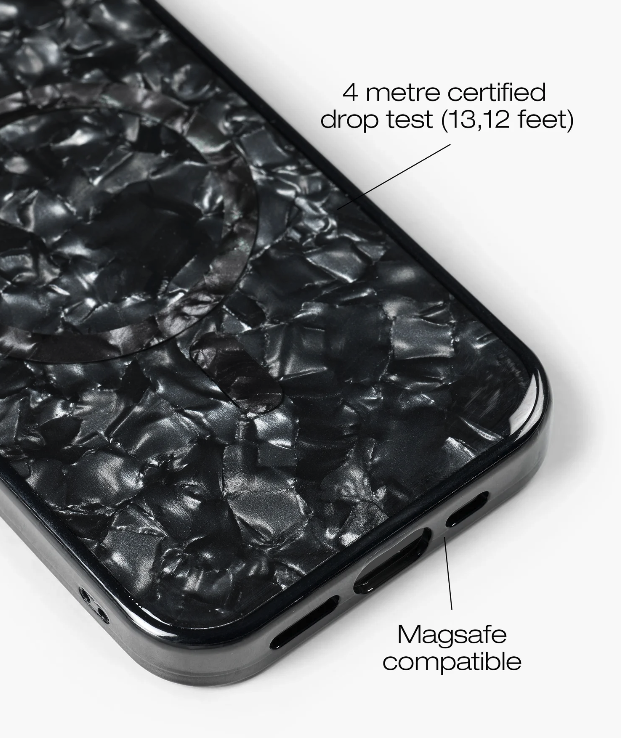iPhone 16 MagSafe Hardcase Hülle Pearlized Case Recycled (IDPLCMS-I2461-01) - Schwarz