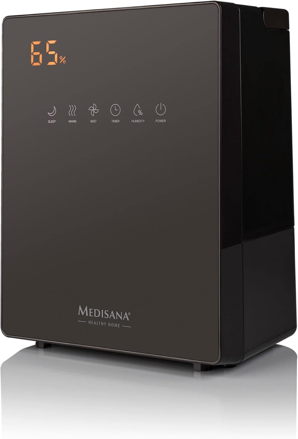 medisana AH 675 Luftbefeuchter mit Hygrometer, Timerfunktion, Vorheizfunktion, 3 Zerstäubungsintensitäten, Ideal für Kinderzimmer, Wohnzimmer und Schlafzimmer, 5,2 Liter Füllmenge