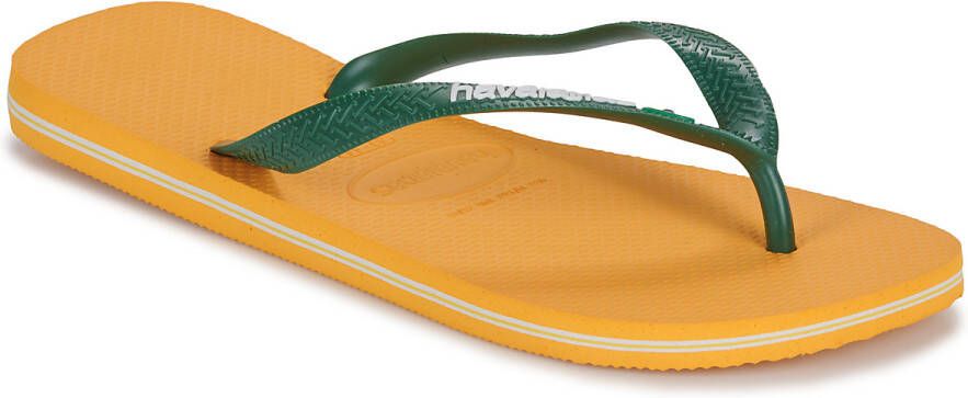 Havaianas Brasil Logo teenslippers geel groen Rubber 33 34