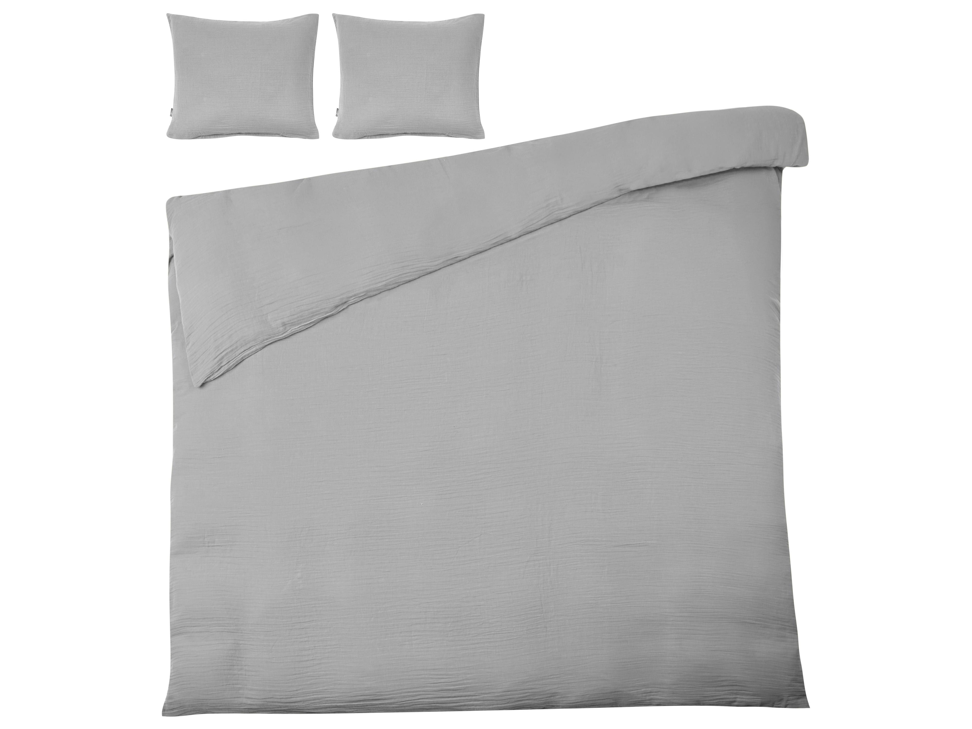 Dekbedovertrekset SUMNER Mousseline 220 x 240 cm Lichtgrijs