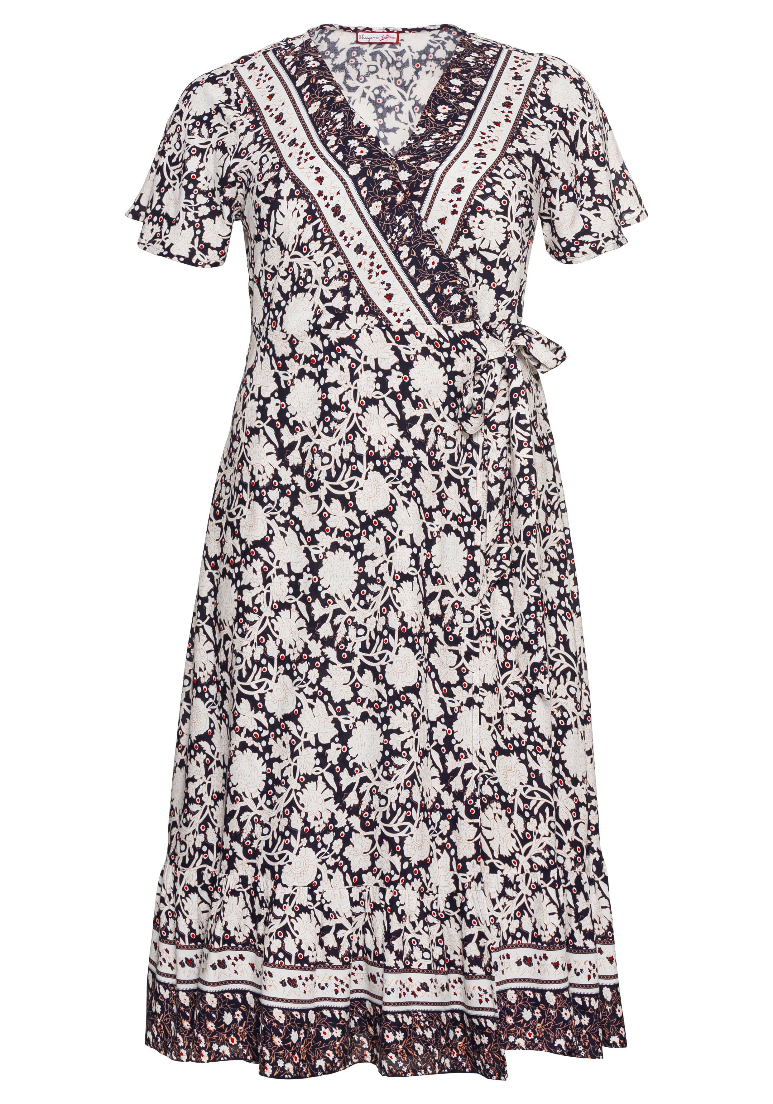 Maxikleid in Wickeloptik, mit Volant am Saum
