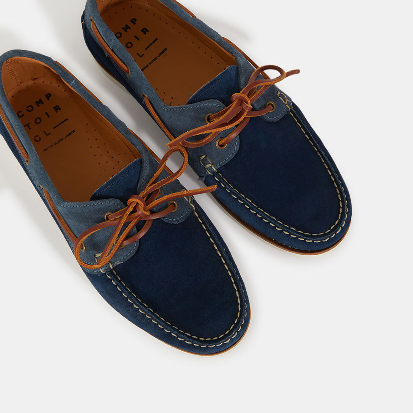 Comptoir GL Chaussures bateau en Cuir bleu marine