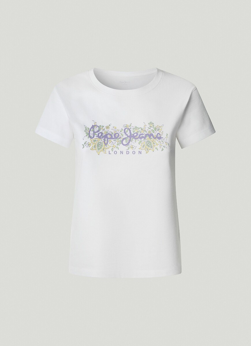 PEPE JEANS<br>Camiseta de manga curta com estampa na frente