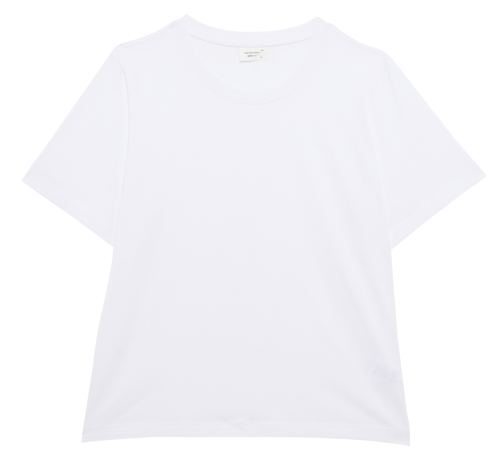 Tee-shirt col rond en coton stretch| Blanc
