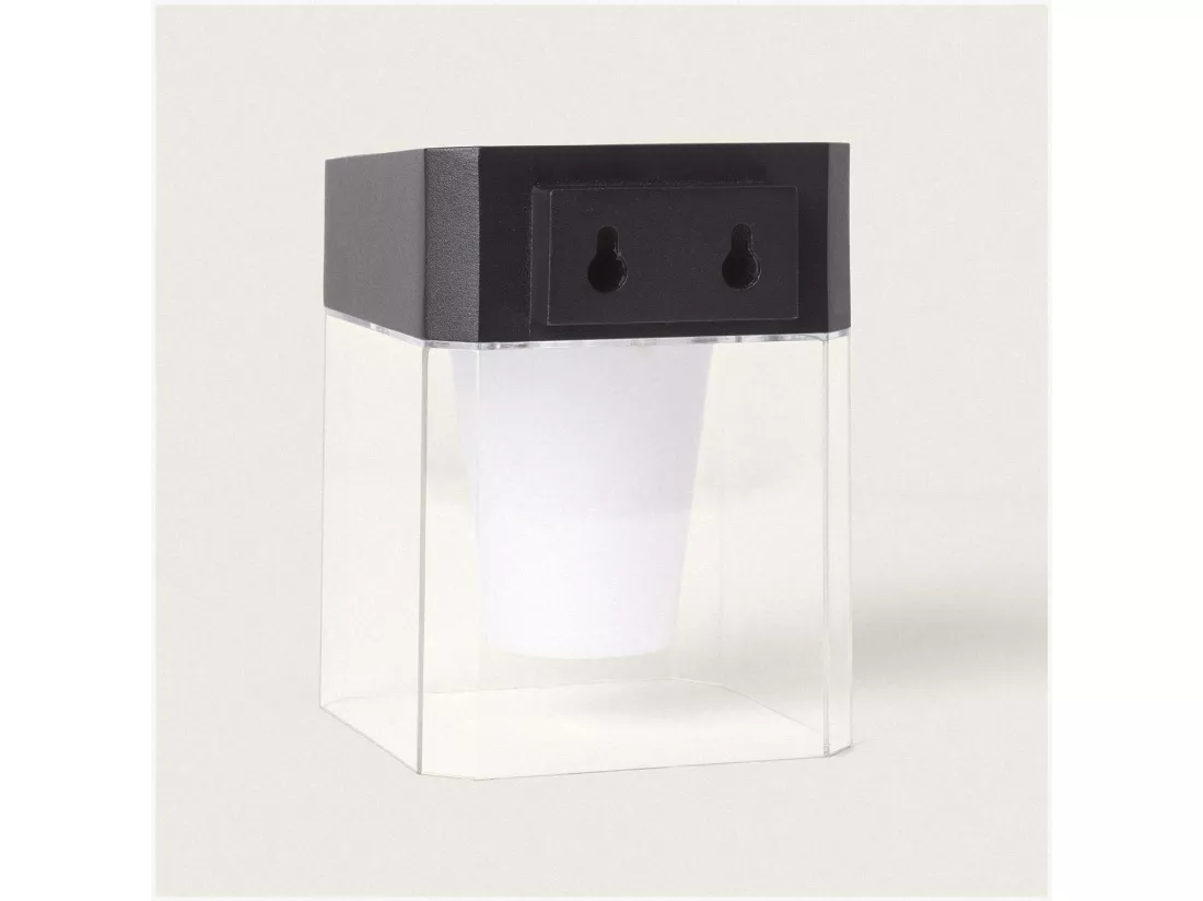Applique Murale Extérieure Solaire LED 1,5W Aluminium avec Détecteur de Mouvement Efren Square Noir