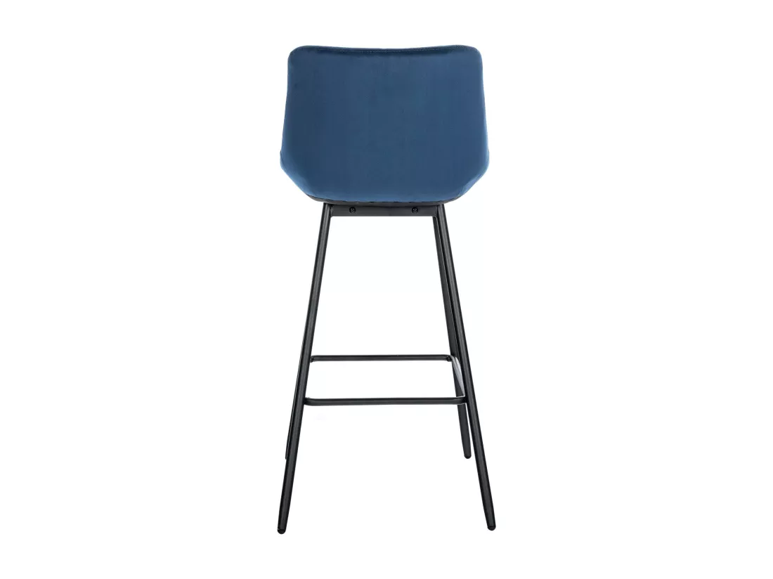 Tabouret de bar - Velours & Métal - Bleu - Weston