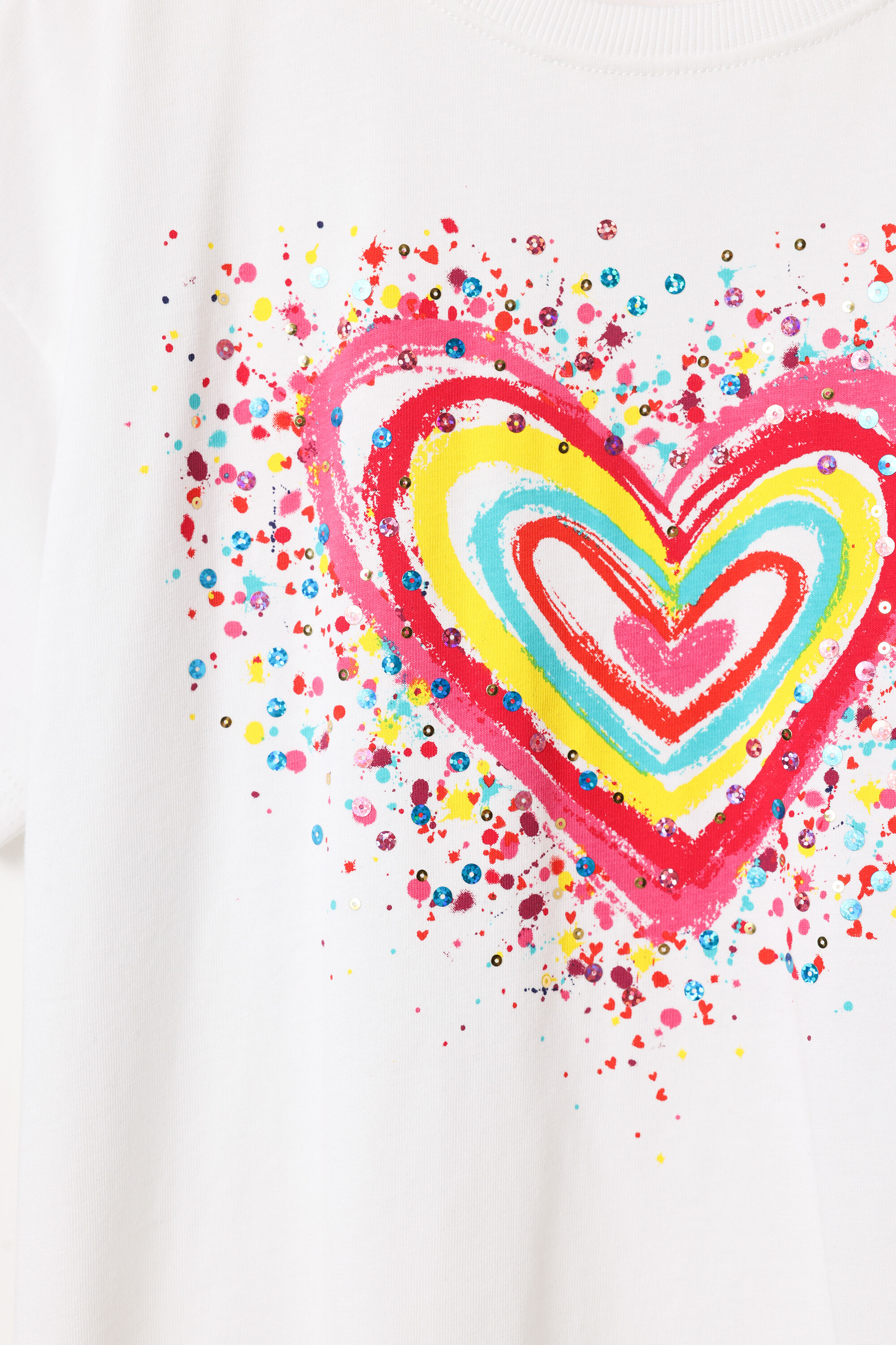 T-shirt cœur paillettes