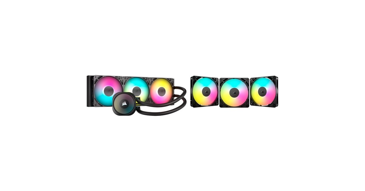 CorsairNAUTILUS 360 RS ARGB+ 3x RS120 ARGB Cooling bundel waterkoeling  (Zwart, 4-pins PWM fan-connector)