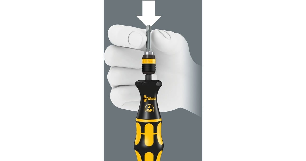 WeraBits-Handhouder 813 R schroevendraaier  (Zwart/geel, ESD, Niet magnetisch, 90mm)