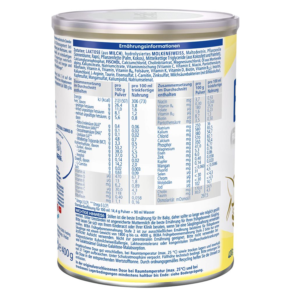 Nestlé BEBA® Frühgeborenennahrung 2