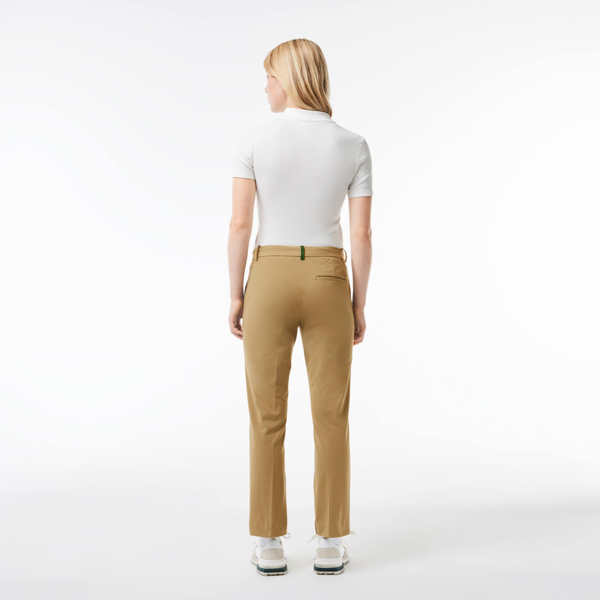 Pantalon chino slim fit en coton stretch Pantalons & Shorts - Beige - Lacoste - Femme
