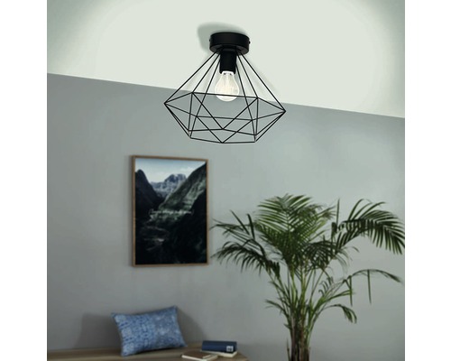 Plafondlamp, 1-lichts, Ø 32,5 cm, Tarbes zwart