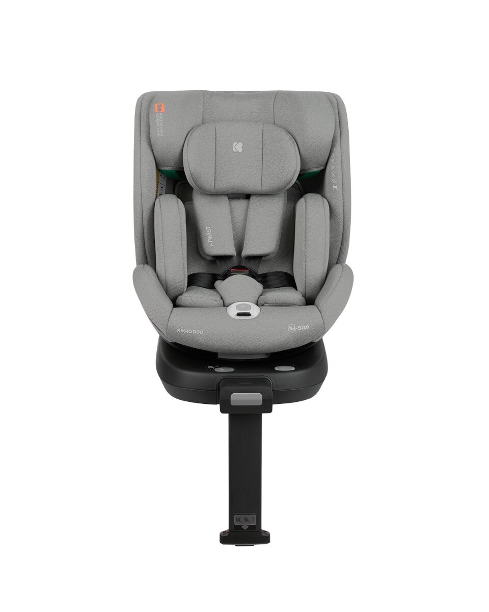 Kikkaboo Kindersitz i-Twist i-Size (40-150 cm) Gruppe 0+/1/2/3 Stützbein Isofix hellgrau