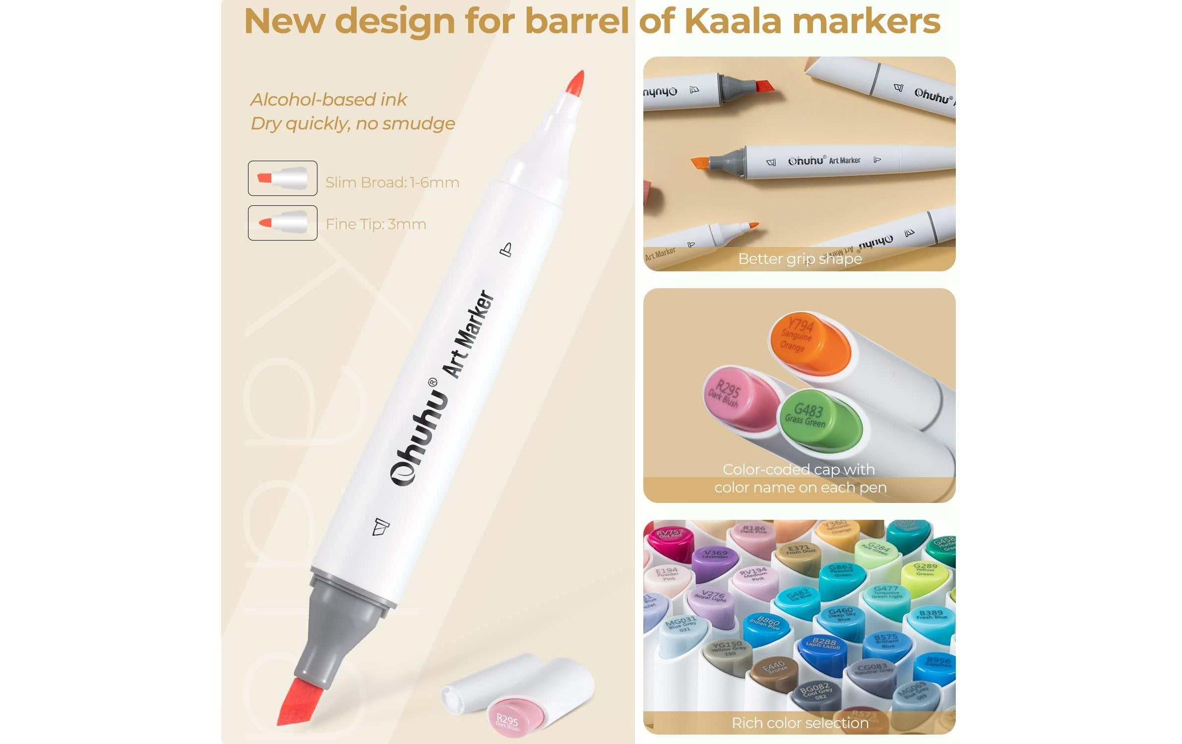 Permanent-Marker Kaala Kunstmarker Hauttöne 24 StückKunstmarker