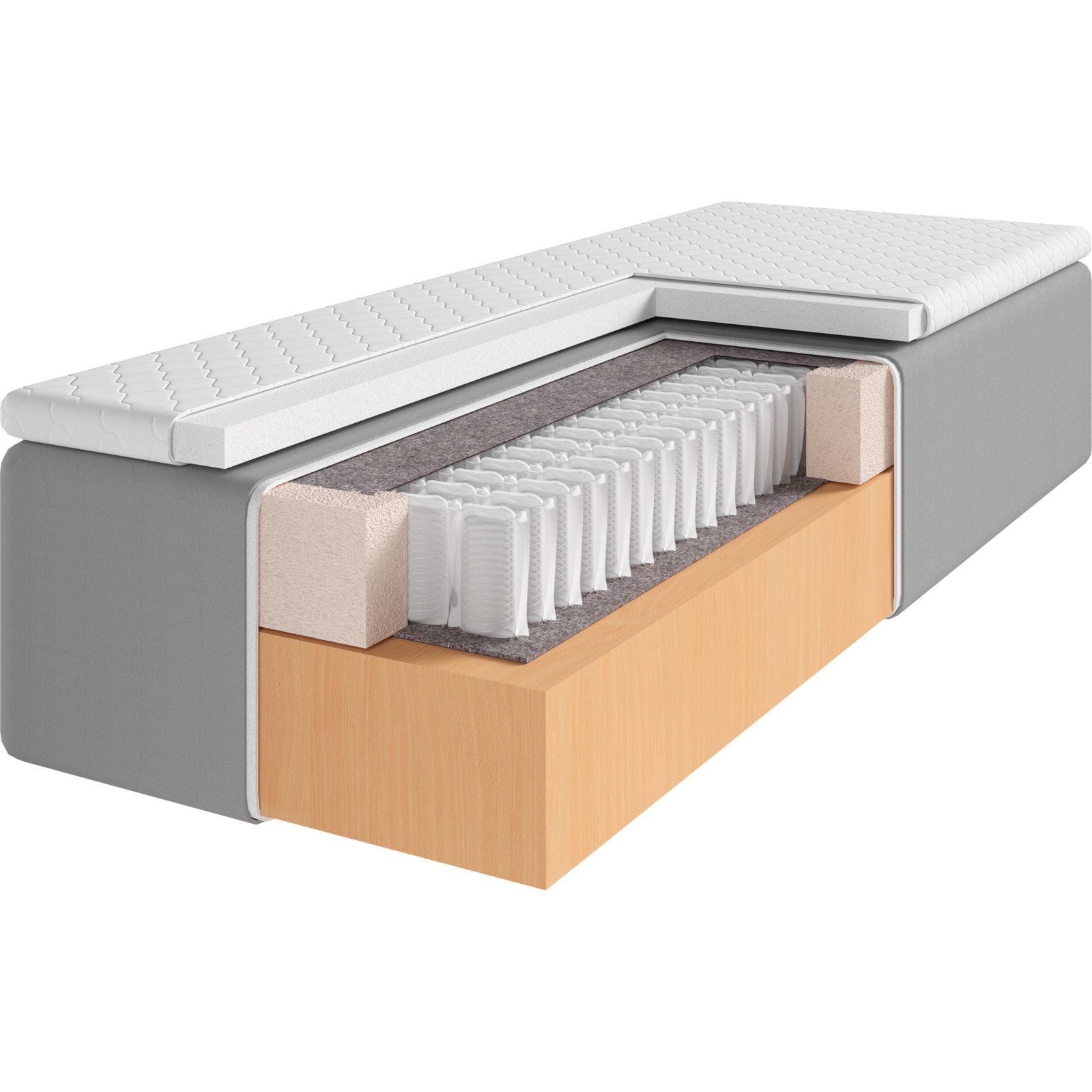Boxspringbett Marco Stoff anthrazit 140 x 200 cm