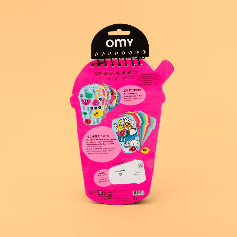 Sticker nach Zahlen Bubble Tea OMY