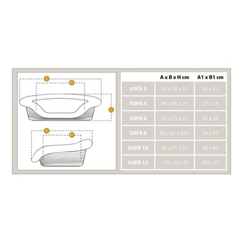 Cama Prestige para 6 cães, cinza