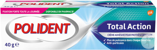 Polident Total Action Crème Fixative Pour Appareils Dentaires Tube 40g