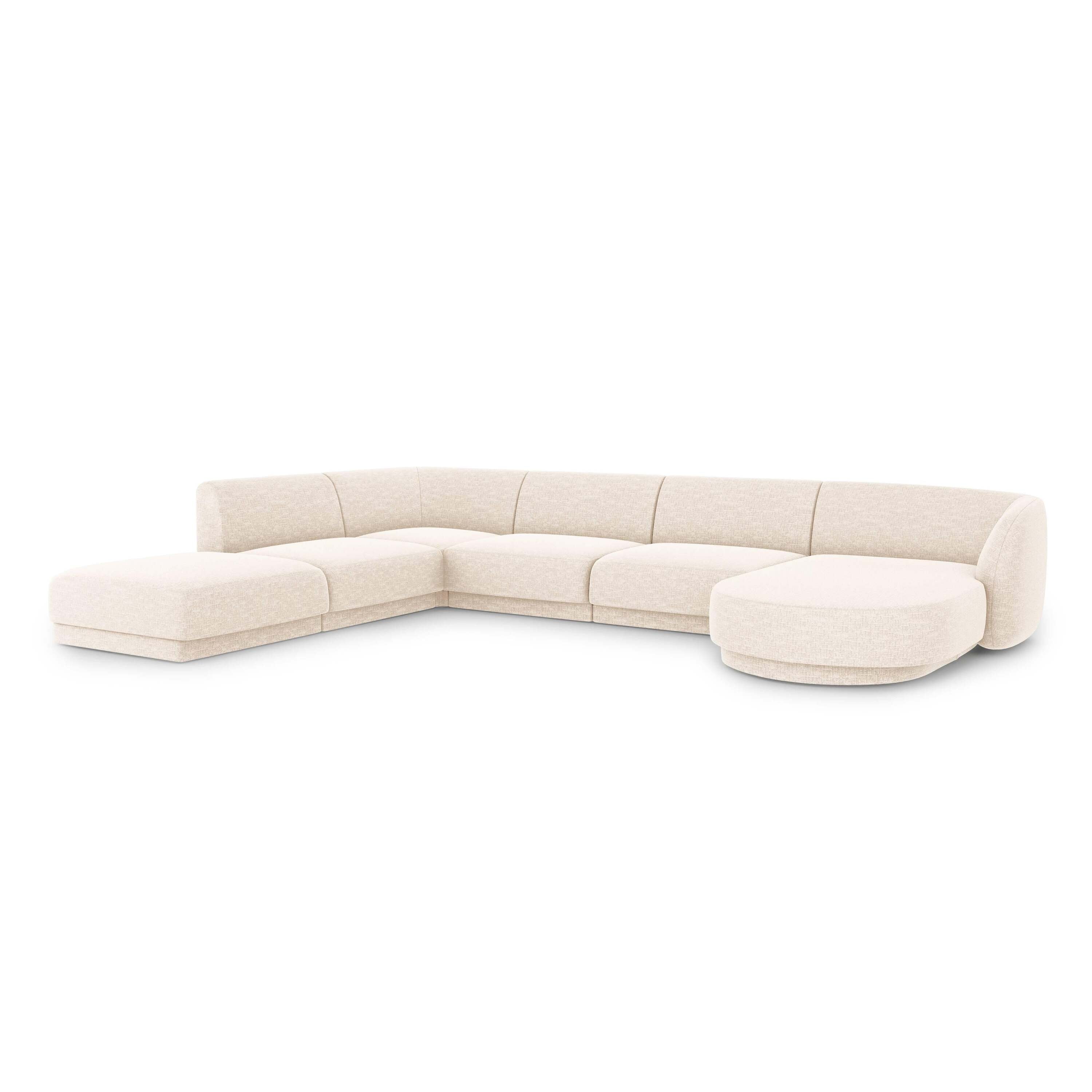 Micadoni Miley U-bank Hoek Links - Chenille - CrÃ¨me