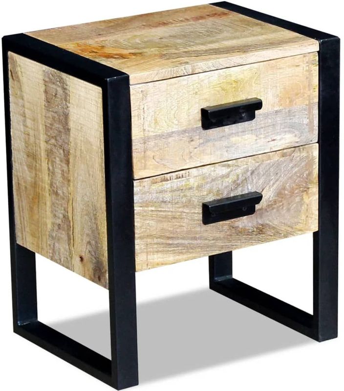 vidaXL - Bijzettafel - Hout - 2 Lades - Industrieel Design