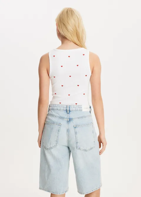 Singlet met hartjes wit (WIT)