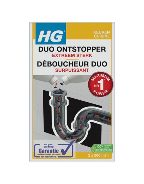 Hg Duo Ontstopper - Schoonmaakmiddelen - 0.5 l 2 stuks