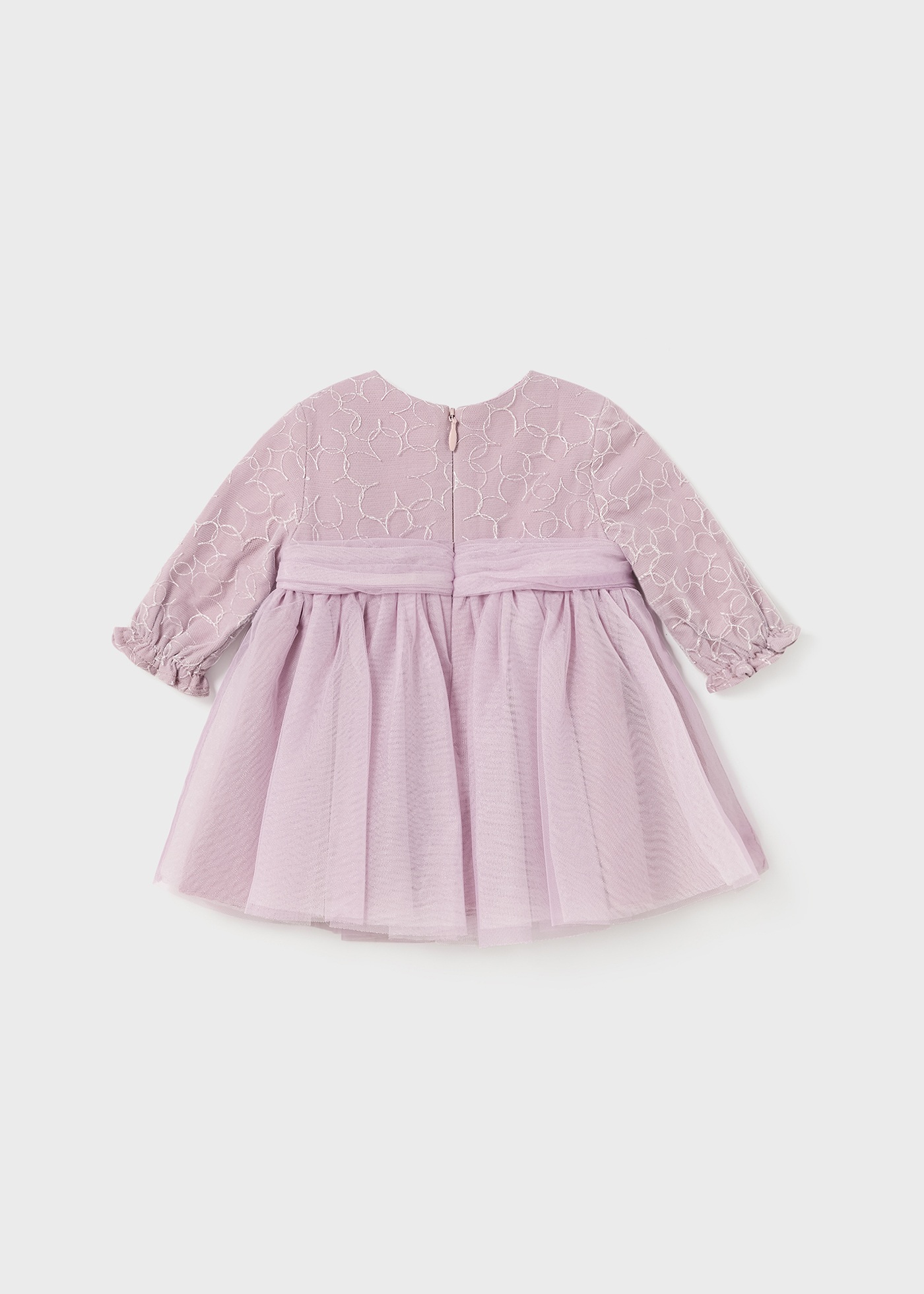 Vestido de tule bordado para recém-nascido