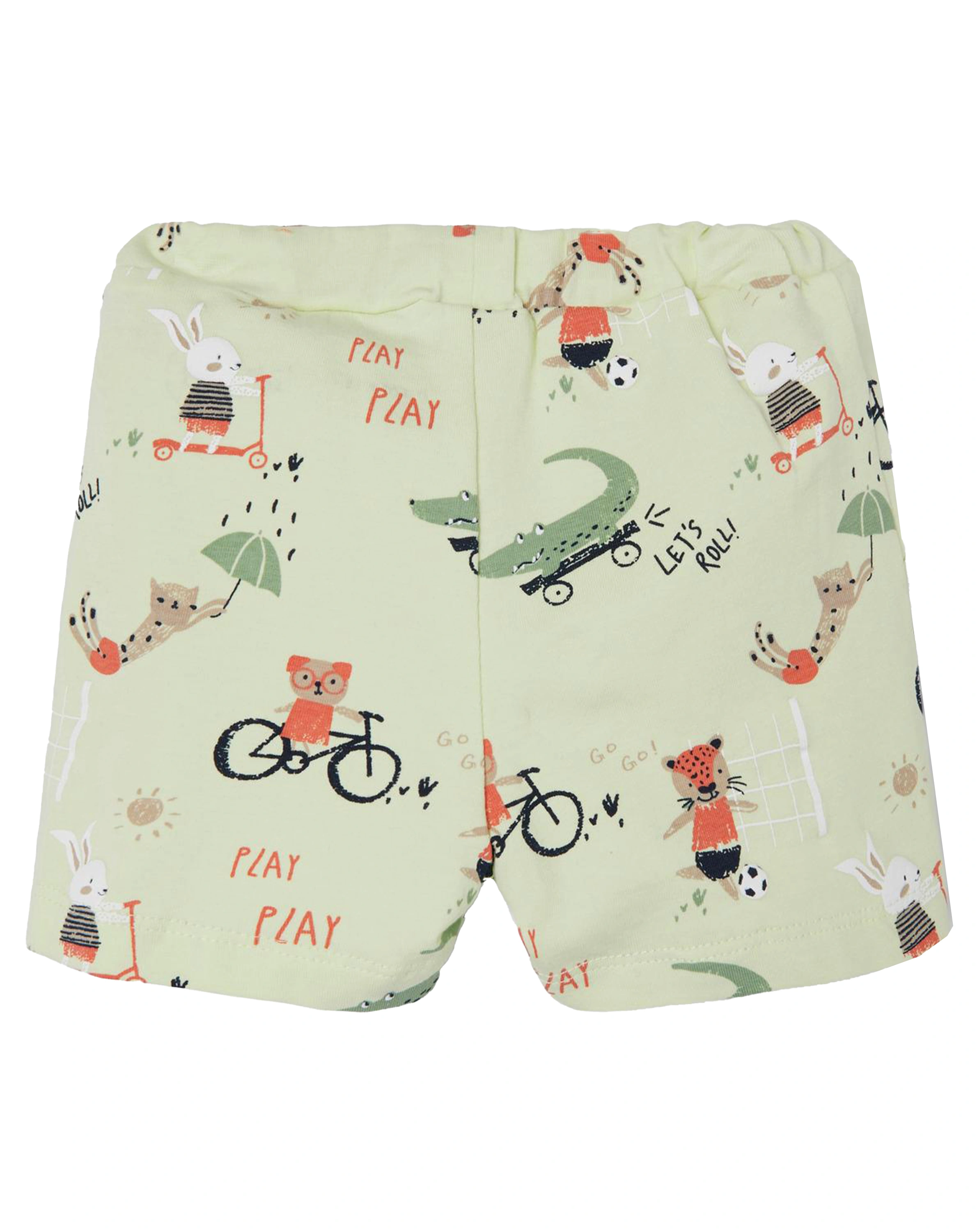Shorts NBMFORIS - LET'S ROLL in lime cream