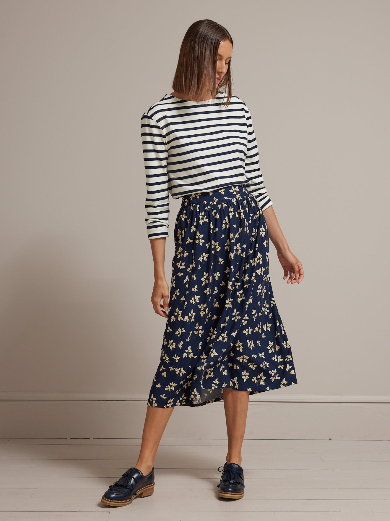 Jupe femme en viscose dobby imprimé Isabel
