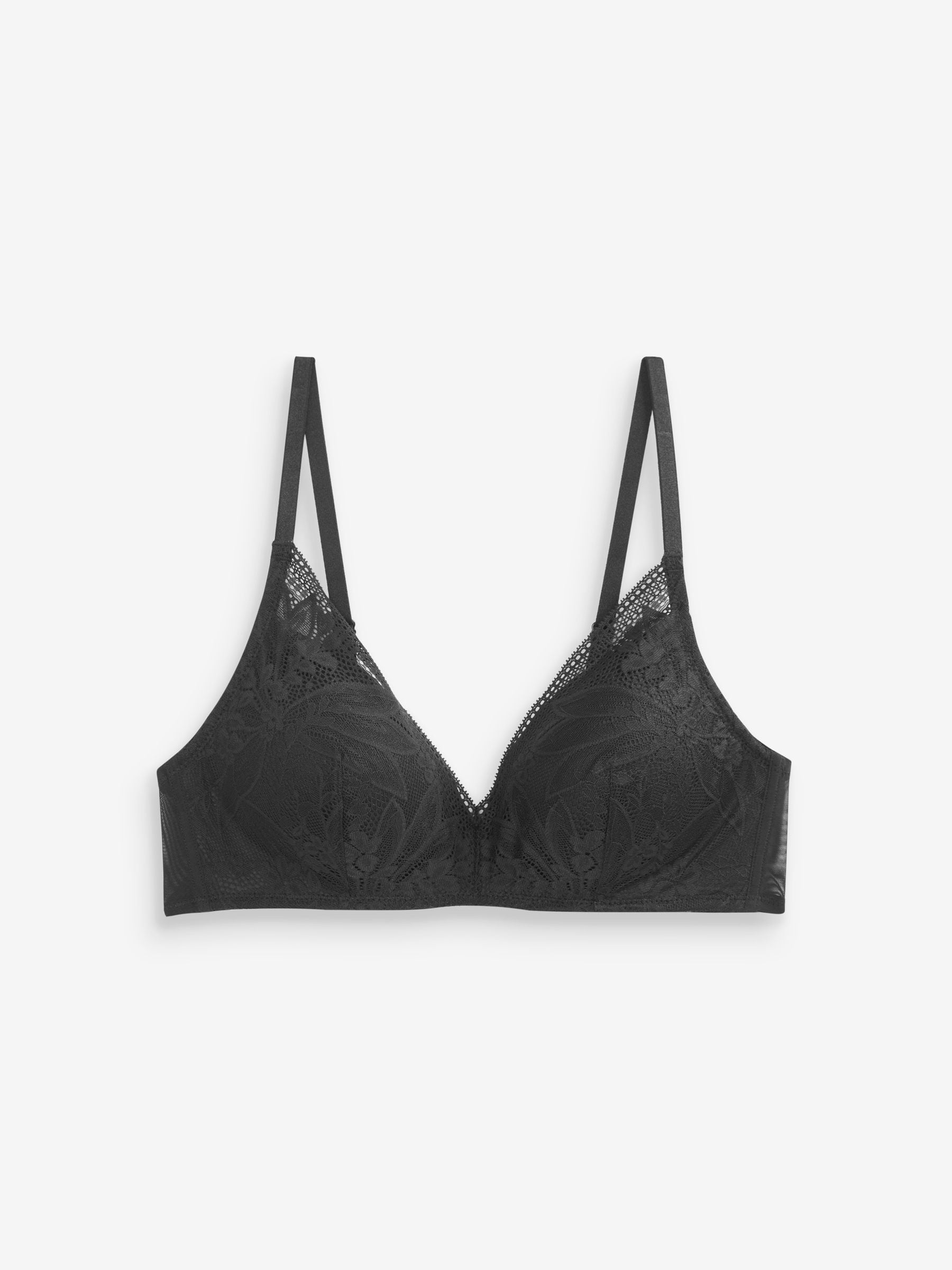 Zwart/mauve - Ultiem comfort beha's met kanten detail verpakking van 2