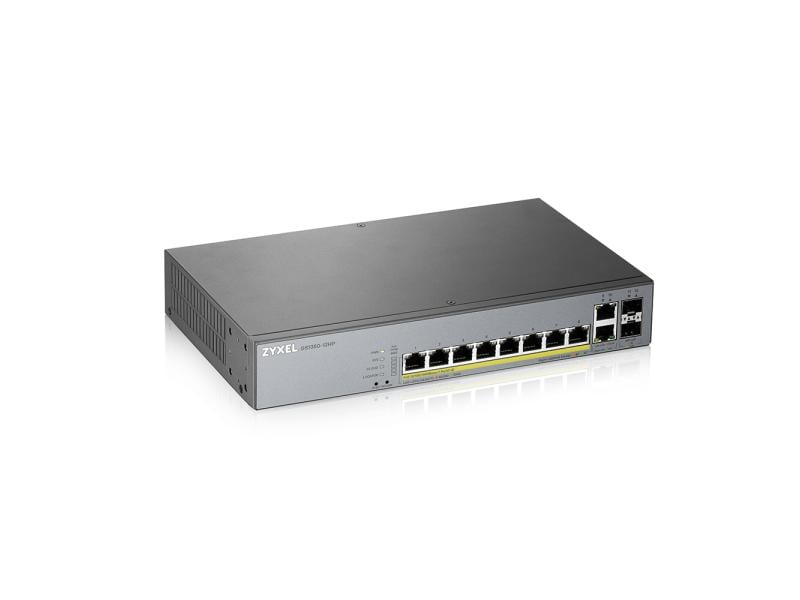 Zyxel PoE  Switch GS1350-12HP 10 Port Smart-Managed Switch Speziell für die Überwachung