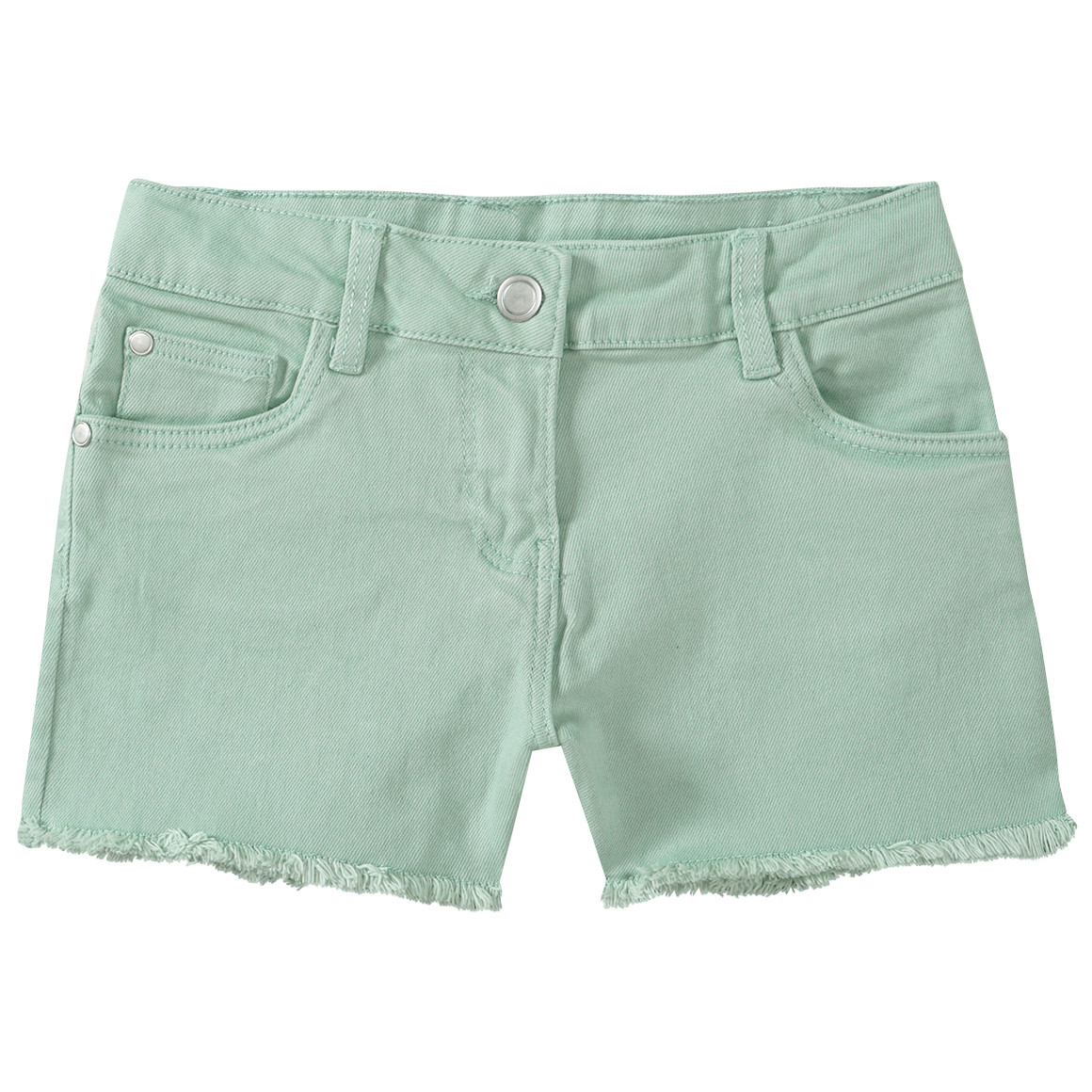 Yigga Mädchen Jeans-Shorts mit Fransen grün