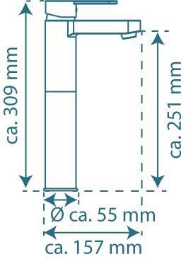 Schutte ELEPHANT ééngreepsmengkraan voor vrijstaande wastafel, chroom